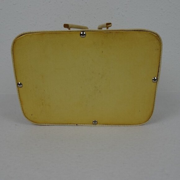 Vintage Wicker Woven Sewing Box Basket Beige Tan Ratan Lined - Picture 6 of 11